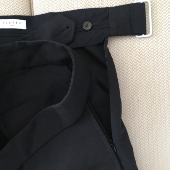 Sandro Paris high waisted side zip belted shorts sz 36 - Picture 4 of 8